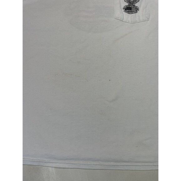 VINTAGE Wings Of Gold Motorcycle Club Graphic Pocket T-shirt Men XXL White - Picture 6 of 9